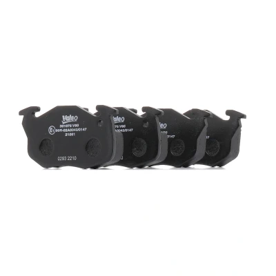 Image of 425127, 425141, 425275 Brake pad set VALEO 301075 FIRST Front Axle excl. wear warning contact without anti squeak plate PEUGEOT: 106 I Hatchback