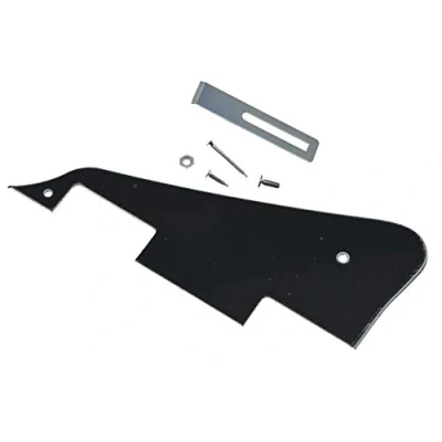Image of KAISH Black 3 Ply LP Guitar Pickguard with Chrome Bracket for Epiphone Les Paul