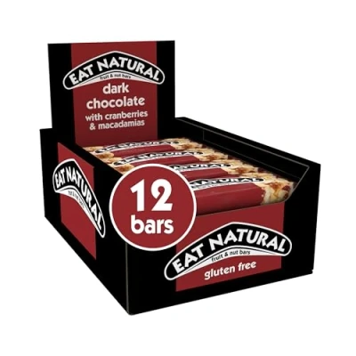 Image of Eat Natural Dark Chocolate Fruit and Nut Gluten Free Bar 45gm (Pack of 12)