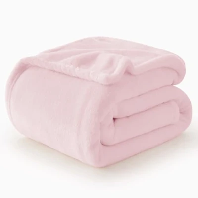 Image of WAVVE Fleece Blanket Sofa Throw Pink 4ft x 5ft Fluffy Soft Warm Versatile for Sofa/Couch/Bed Throw/Single Size, 130x150 cm
