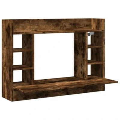Image of vidaXL Wall Mounted Desk Smoked Oak 105x48x75 cm Engineered Wood