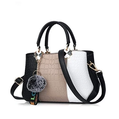 Image of NICOLE &amp; DORIS 2024 New Handbags for Women Fashion Ladies Shoulder Bags Designer Top Handle Bag with Pompom Black
