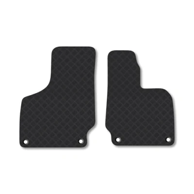 Image of Rubber Car Mats Compatible with Audi TT (2006 2014) Tailored Fit Floor Set Accessory Black Custom 4 Pieces Clips Anti Slip Backing, Heavy Duty &amp; Waterproof