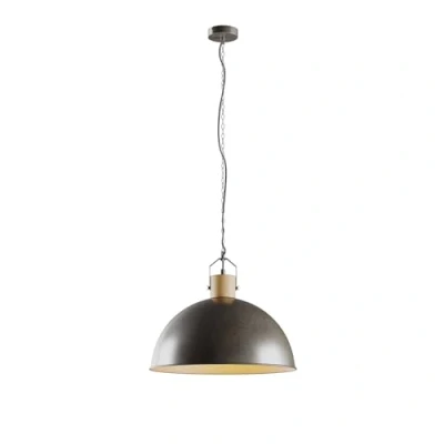 Image of Lindby pendant light Holgar, green, wood, metal, Ø 45 cm, E27