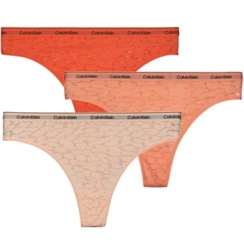 Image of Calvin Klein Underwear Modern Brazilian 3 PACK Briefs, Women&#039;s, Size: Small, Melon frenzy/crabapple/molten
