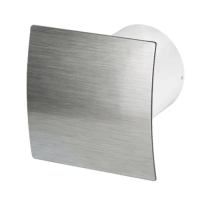 Image of Bathroom extractor fan, diameter 100 mm, ball bearing, Silent Standard EscudoLine System+, Brushed Silver, Ø 4.40 watts