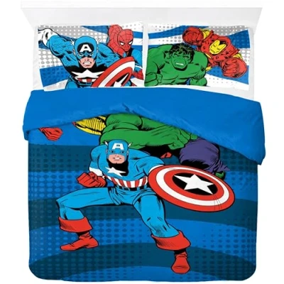 Image of Jay Franco Marvel Comics Avengers 100% Cotton Double Duvet Cover Set Superhero Collection Includes 50 x 70cm Pillowcases