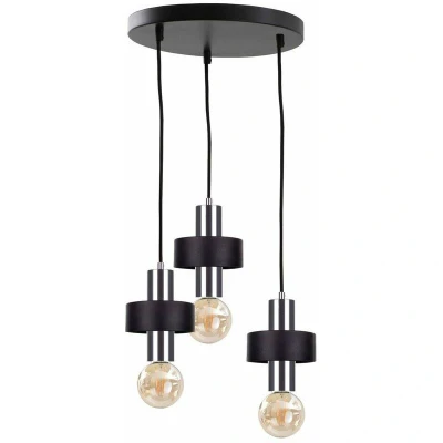 Image of Unica Cluster Pendant Ceiling Light Black, Silver, 35cm, 3x E27