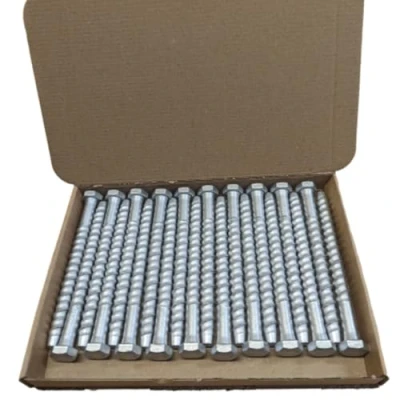Image of AJ Fixings Pack 20 Concrete Masonry Bolts Self Tapping Anchor Screw Hex Head Galvanised Exterior for Brick/Stone/Concrete (8 x 60mm)