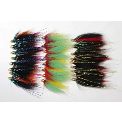 Image of Tigofly 24 pcs 3 patterns Assorted Popular Cone Head Tube Flies Salmon Trout Steelhead Fly Fishing Lures Set