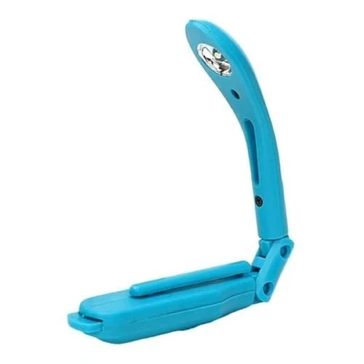 Image of Book Reading Night Light Flexible Tiny Clip On LED Torch with Batteries Included (Blue)