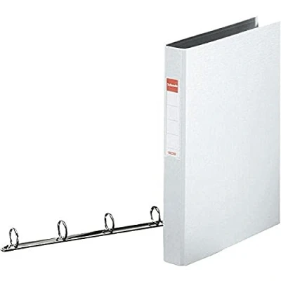 Image of Esselte 4 Ring Binder, PP, Holds up to 190 Sheets, Vivida Range, 42 mm Spine, 14457 A4, White