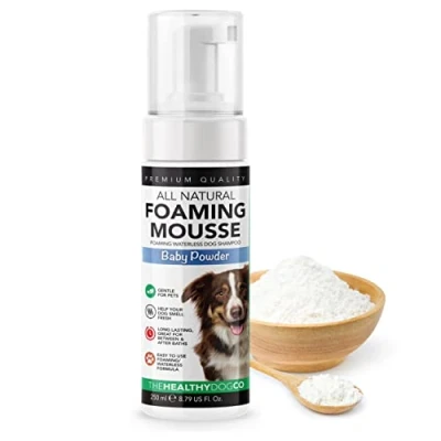Image of The Healthy Dog Co Dry Shampoo Baby Powder No Rinse Spray for Smelly Dogs Waterless Quick Puppy Sensitive Skins 250ml