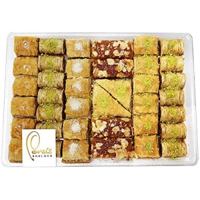 Image of Persis Premium Baklava Assorted Tray 38 Pieces (1kg) Handcrafted Baklawa Perfection