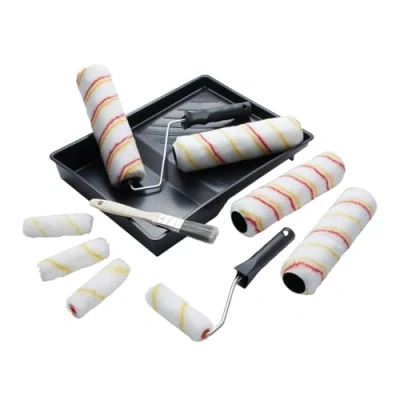 Image of Fit for The Job 12 piece Ultimate Emulsion Paint Roller Set, 4x 9&quot; + Mini Rollers, Frames, 1&quot; Brush &amp; Tray, Medium Pile Sleeves DIY Painting on Walls Ceilings,