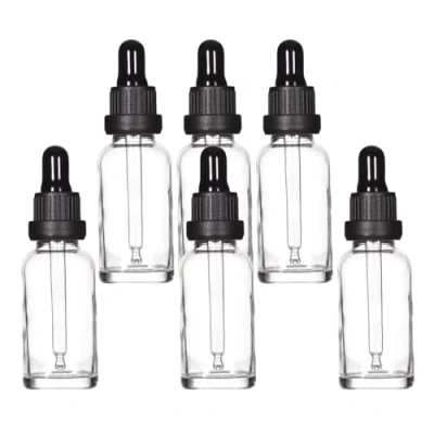 Image of YIZHAO Clear Glass Dropper Bottles 30ml, with Pipette Dropper, for Essential oil, Aromatherapy, Laboratory, Massage, Makeup, Mixing, Travel 6Pcs