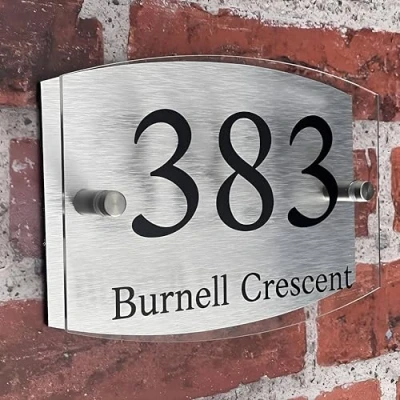 Image of House Numbers Plaques Modern Door for Wall Address Number Plates Outside Personalised Front Plaque Perspex Acrylic Sign