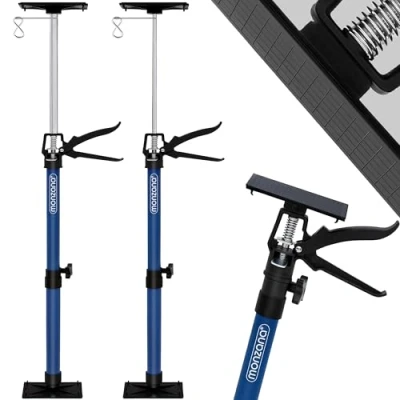 Image of DEUBA® Set of 2 Door Frame Tensioners Telescopic Props with Pressure Plates Drywall, Plasterboard Installation Support Height Adjustable