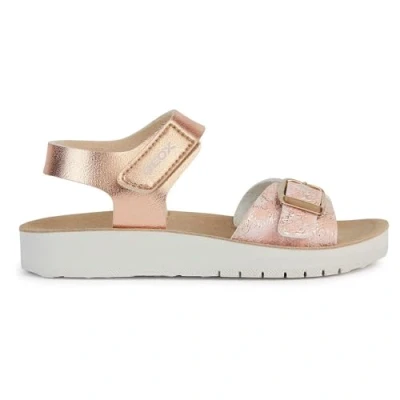 Image of Geox Girls J Costarei Gi Sandal, Rose Gold, 10 UK Child