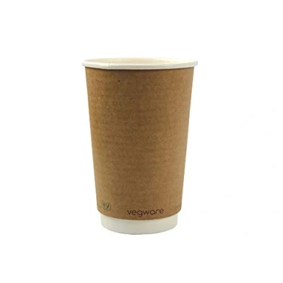 Image of Vegware VDW 16 double wall kraft cup, oz, brown (Pack of 400)