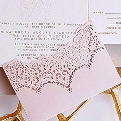 Image of Wedding Invitation Cutting Dies for Card Making, YunTrip Lace Border Metal Die Cut Stencils DIY Scrapbooking Photo Album Paper Decorative Craft Greeting Cards