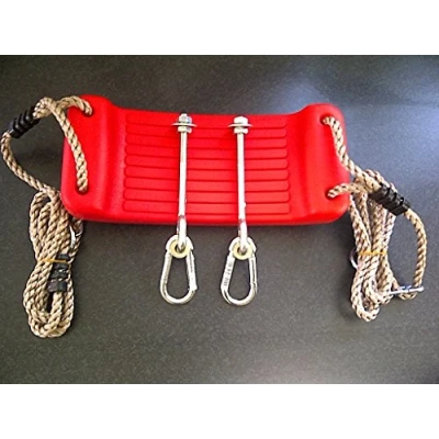 Image of Little Duck Bear Plastic Blowmoulded Swing Seat Red + 2 M12 Hooks &#039;Through&#039; For Children&#039;s Frames.