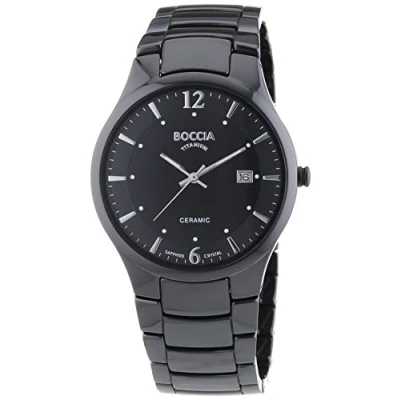 Image of Boccia Men&#039;s Analogue Quartz Watch with Ceramic Bracelet 3572 02