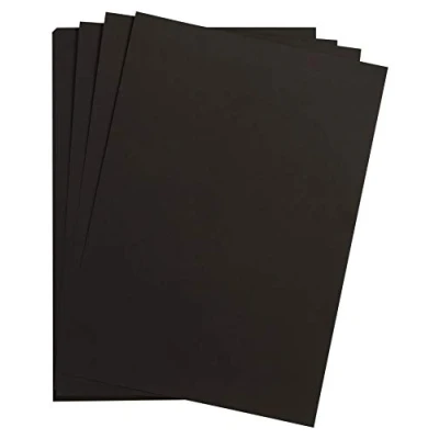 Image of Clairefontaine Ref 975250C Maya Smooth Coloured Drawing Card (Pack of 25 Sheets) 185gsm A4 (29.7 x 21cm) Black Colour Deep Dyed, Acid Free, pH Neutral