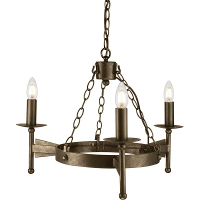 Image of Cromwell Chandelier 3 Light Old Bronze Finish, E14