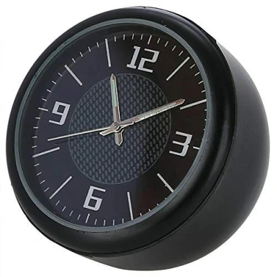 Image of Maso Quartz Clock Round Dashboard Air Vent Car Decoration Black