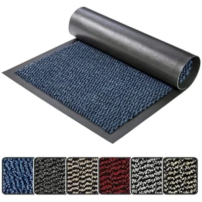 Image of GULLAMBO Non Slip Door Mat Indoor And Outdoor Kitchen Office Use Mat, Super Soft Absorbent Multicolor Barrier Machine Washable Entrance Rug (50 x 80 cm, Blue)