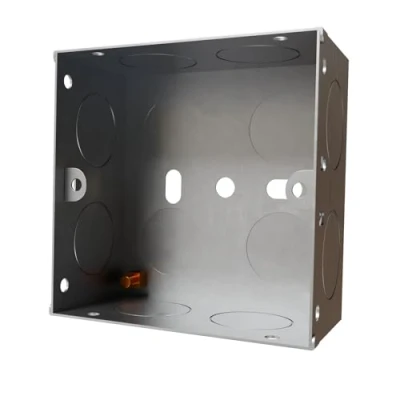 Image of rhinocables Metal 1 Gang Single Socket Back Box, Pattress Box Mount, Flush Mount (1 Pack, 35mm)