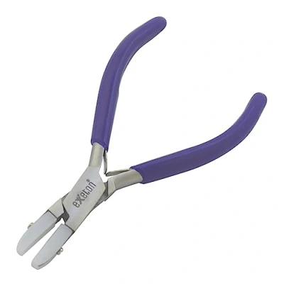 Image of EXETON Jewelry Pliers Tool, Bail Making 6 in 1 Wire Wrapping Multi Step Loop Pliers, Chain Nose, Nylon Jaw Round Nose Beading DIY Art Craft Tools (Nylon Flat Pliers)