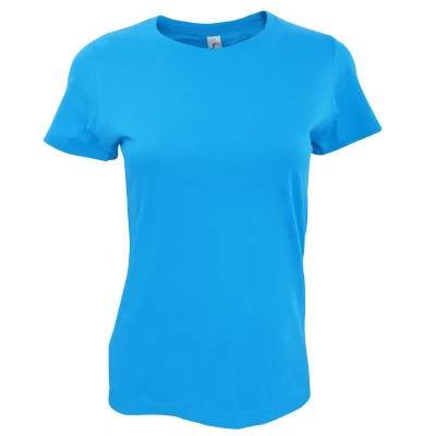 Image of SOLS Womens/Ladies Imperial Heavy Short Sleeve T Shirt (Caribbean Blue) Cotton Size Large