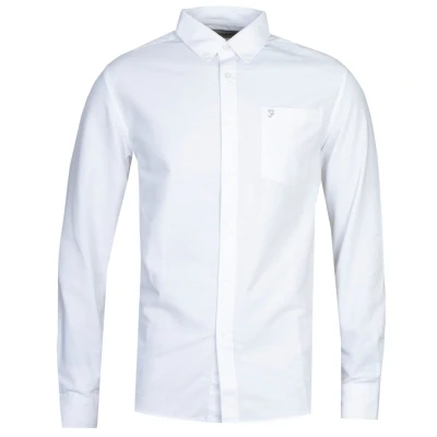 Image of Farah Classic Men&#039;s Drayton Business Shirt, White, One Size M UK