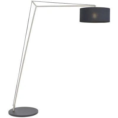 Image of Ravenna Floor Lamp Matt Nickel Plate &amp; Black Cotton Fabric