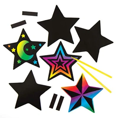 Image of Star Scratch Art Magnets (Pack of 10)