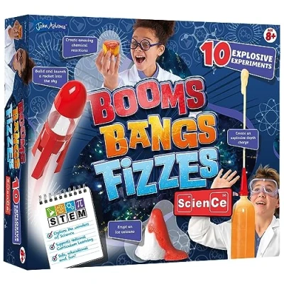 Image of John Adams Booms Bangs Fizzes: 10 Explosive Experiments Kids Science STEM/ STEAM Ages 8+