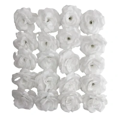 Image of Corkwaw 25 Pcs 3 inch Artificial Rose Flower Heads,Silk Head Flowers,Wedding Party Home Garden Decoration DIY Craft Gift Box (White)