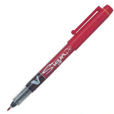 Image of Pilot V Sign Pen Liquid Ink 2.0 mm Tip Red, Box of 12