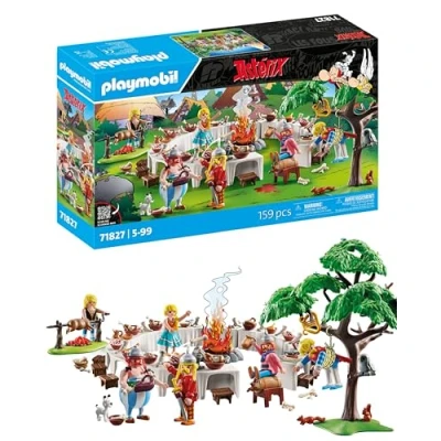Image of Playmobil Asterix The Village Feast Playset and Obelix Adventure Toy for Kids Aged 5+ 71827
