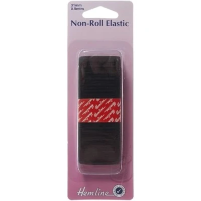 Image of Hemline 31mm Non Roll Dressmaking Elastic 1m Black