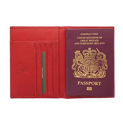 Image of VISCONTI Polo Collection Leather Passport Holder RFID Blocking 2201 Red
