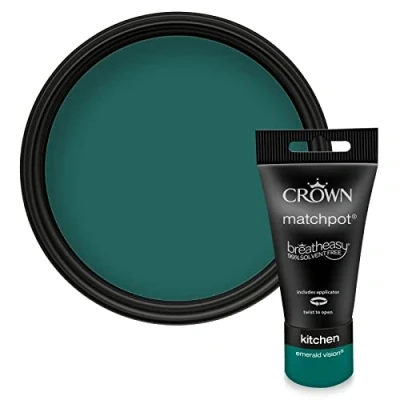Image of Crown Easyclean Kitchen Matt Emulsion, Emerald Vision 40ml Sample