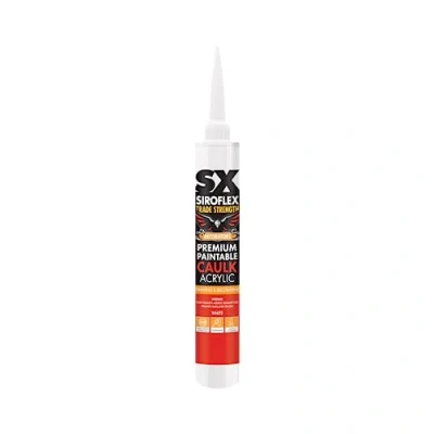 Image of SX White Premium Paintable Caulk Acrylic Quality for Sealing Gaps &amp; Cracks Long Lasting Flexible Seal Interior and Exterior Use Overpaintable 380ml