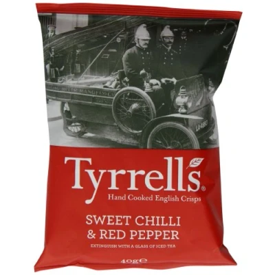 Image of Tyrrells Sweet Chilli and Red Pepper Crisps 40 g (Pack of 24)