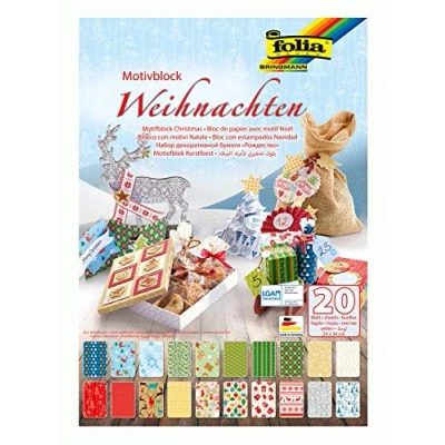 Image of Baker Ross Christmas Patterned Card Pack for Children to Decorate Craft