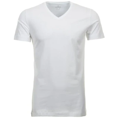 Image of Ragman Men&#039;s Bodyfit with 2V Neck White 0 3 Months