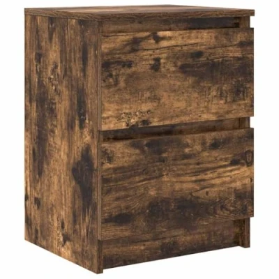 Image of vidaXL TV Cabinet/Media Console Smoked Oak Engineered Wood, 100x35x54 cm with 4 Drawers Modern Stand for Living Room/Bedroom