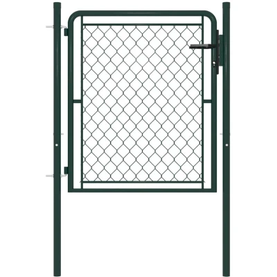Image of vidaXL Garden Gate Steel 100x100 cm Green